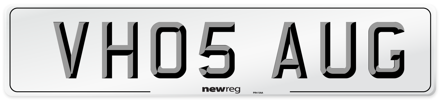 VH05 AUG Number Plate from New Reg